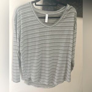 Athleta cloudlight striped blouse large